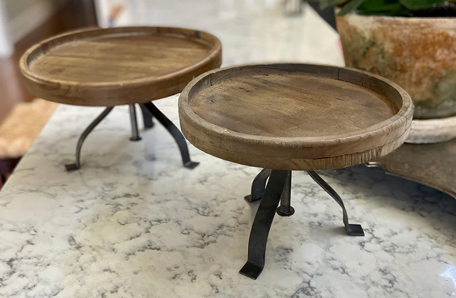 Round Adjustable Display Risers, Set of 2