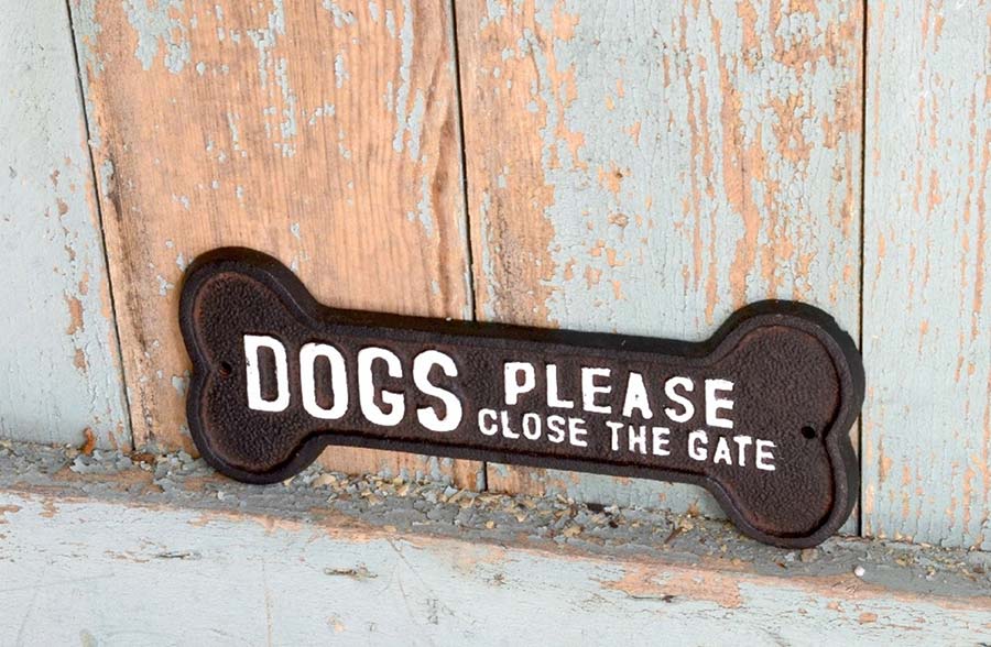Dog Bone Gate Plaque