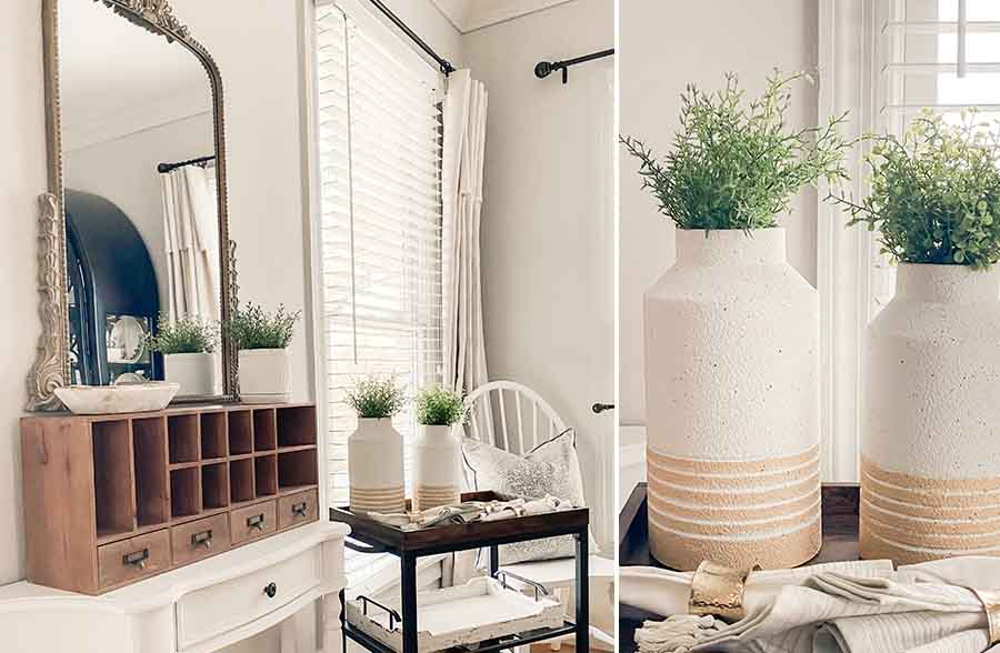 Speckled Metal Vases, Set of 2