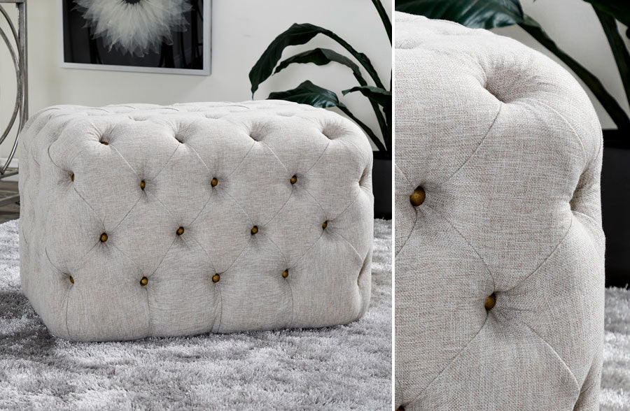 Tufted Fabric Ottoman