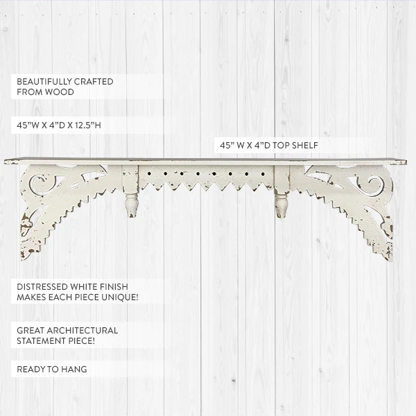 HUGE Distressed White Wood Wall Decor