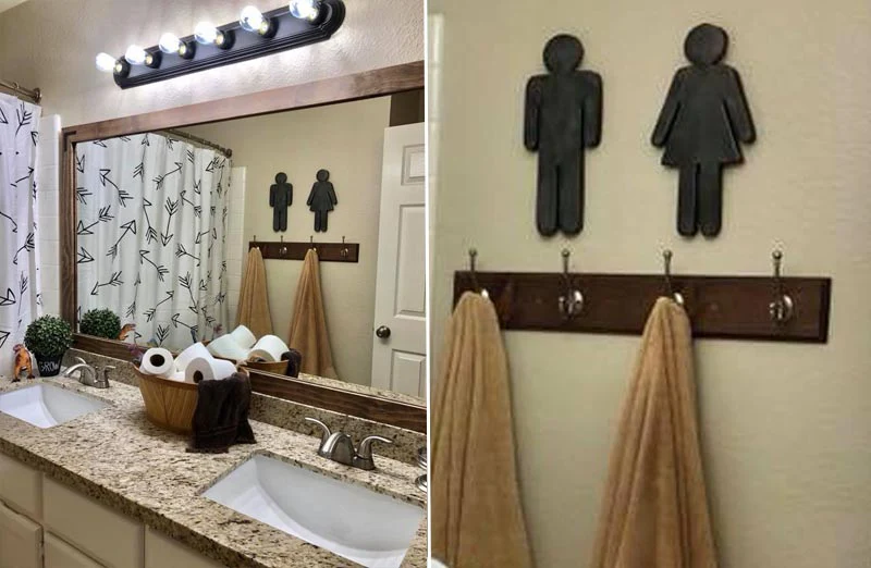 *LARGE* Metal Gender Bathroom Signs  Set of 2