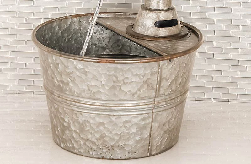 Galvanized Metal Water Pump Fountain