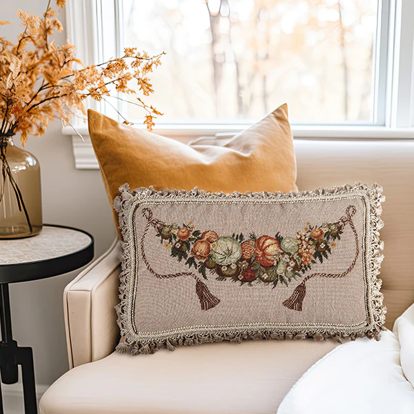 Heirloom Pumpkins and Fruit Pillow | Autumn Glow