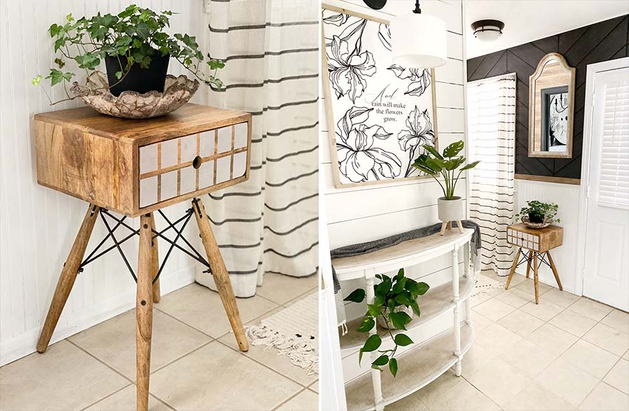 Modern Farmhouse Wooden Bedside Table