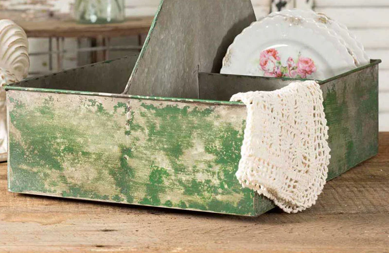 LARGE Divided Metal Caddy