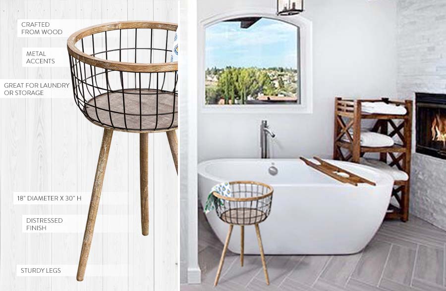 Modern Industrial Standing Storage Basket