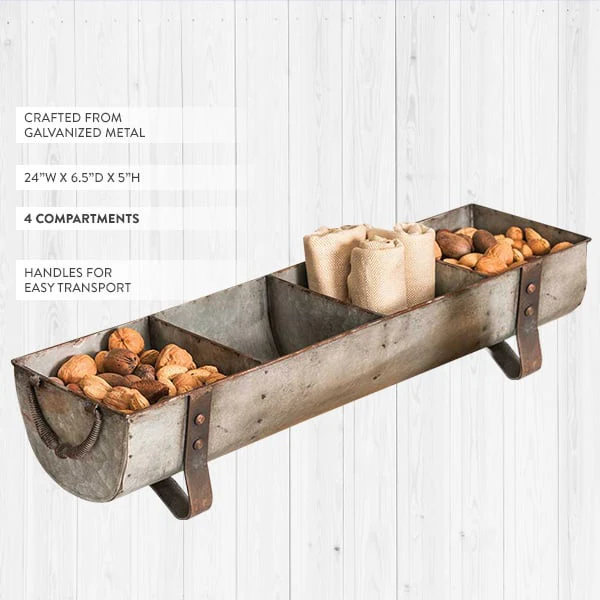 Galvanized Metal Trough Caddy