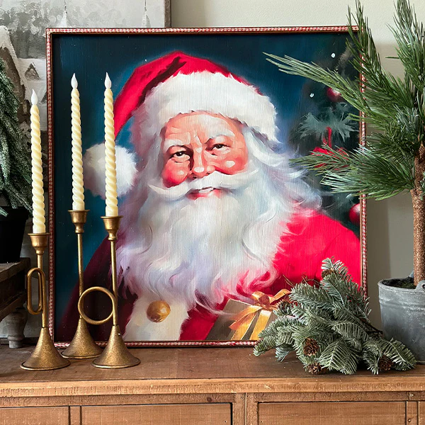 Vintage Inspired Santa Wall Art, Choose Your Style