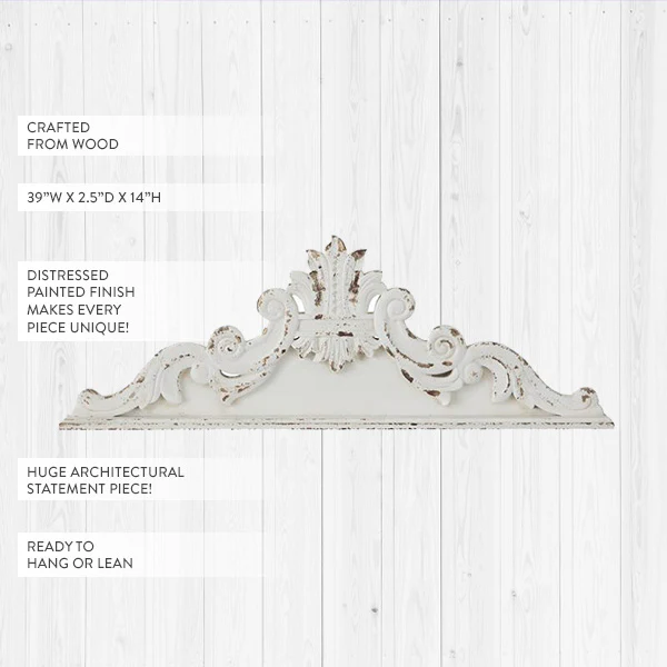 White Wood French Country Carved Wall Decor