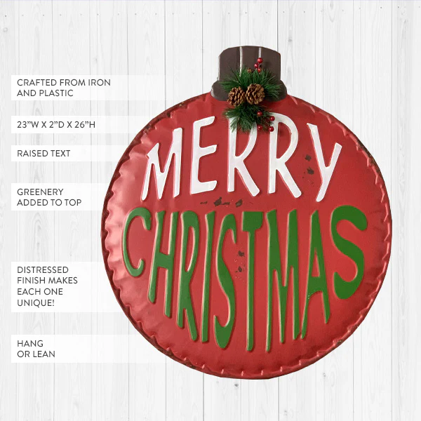 Merry Christmas Ornament Sign