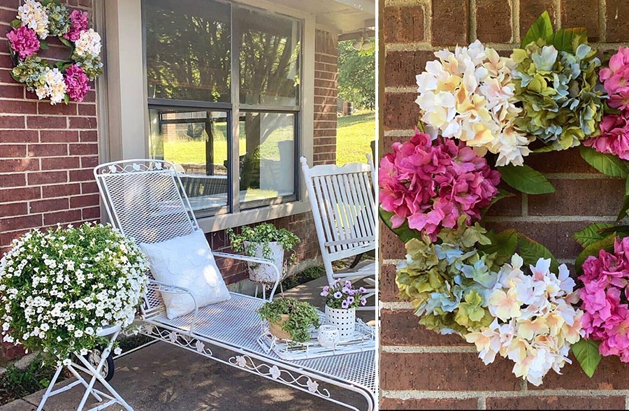 26 Hydrangea and Magnolia Leaf Wreath