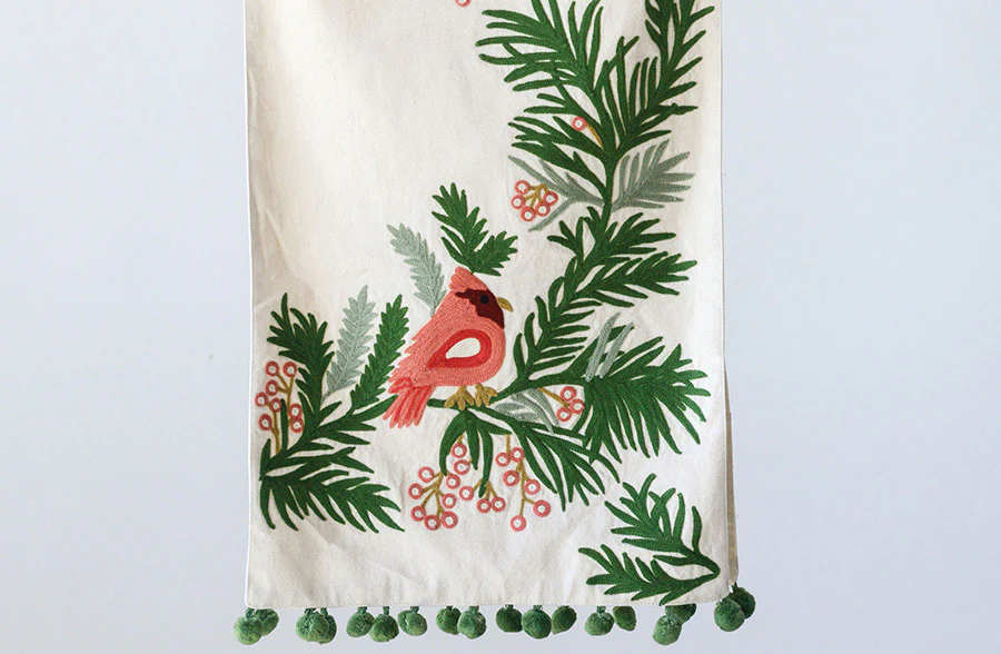 Pine & Cardinal Table Runner