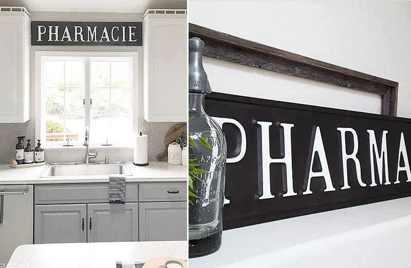 Embossed Metal Pharmacie Sign