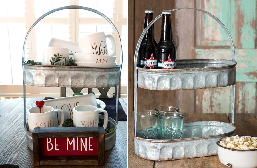 Two Tiered Corrugated Oval Tray