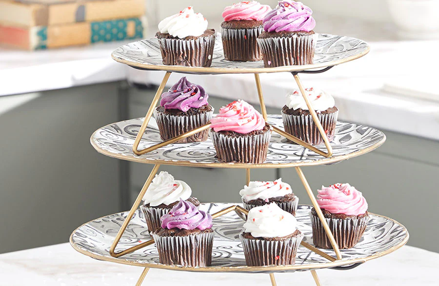 Stackable Metal Cupcake Stands, Set of 3