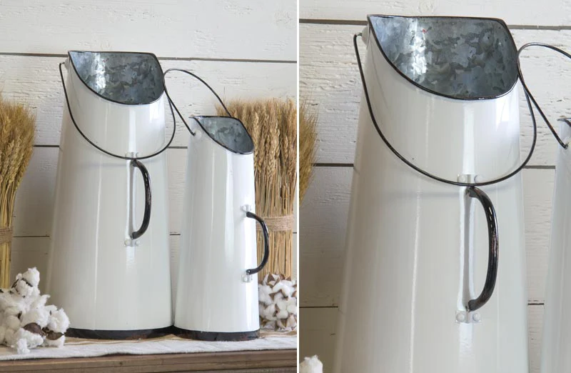 Enamel Grain Scoop  Set of 2