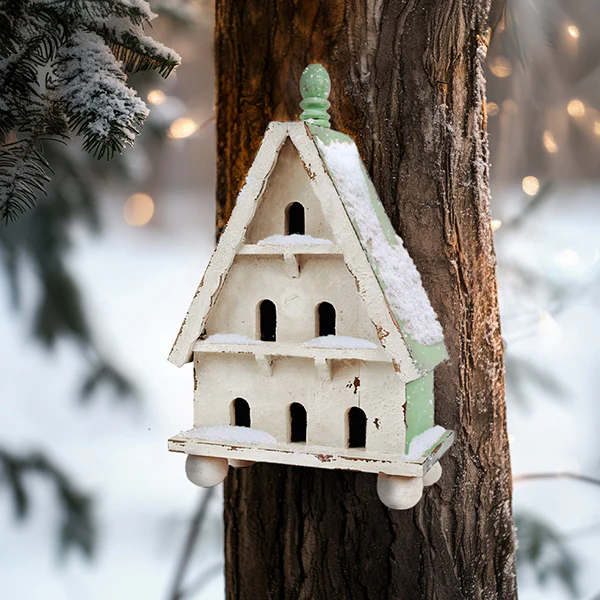 Decorative Distressed Outdoor Wood Birdhouse