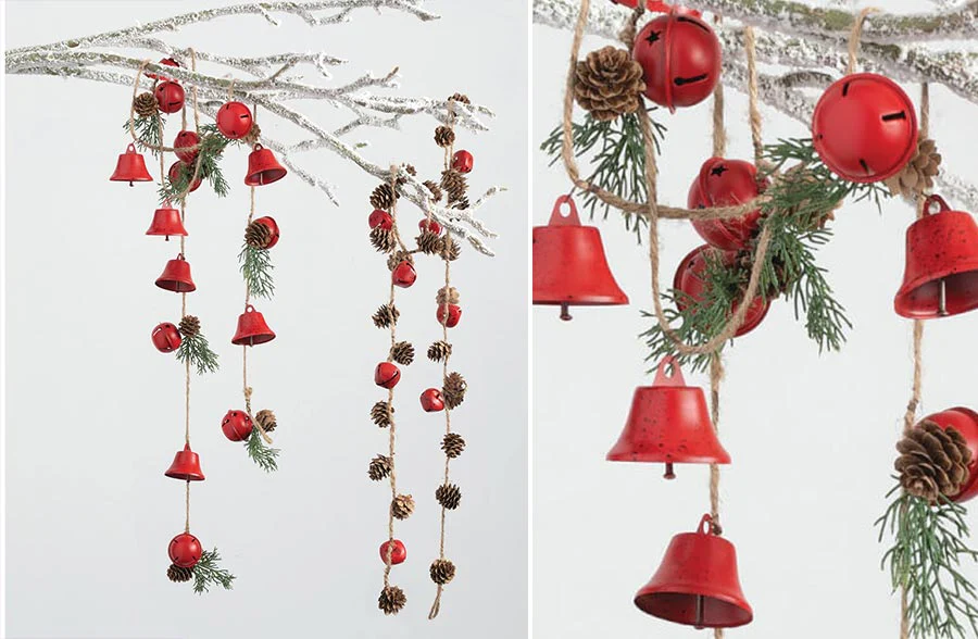 Red Bell Garlands, Set of 2