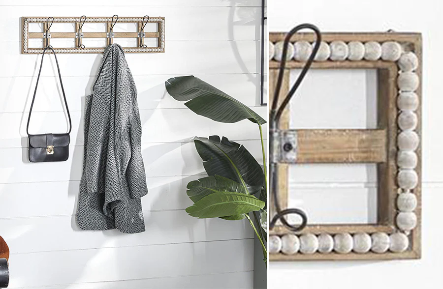 Beaded Wood Wall Hook System