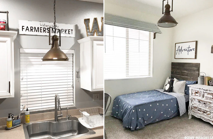 Industrial Brass Pendant Light