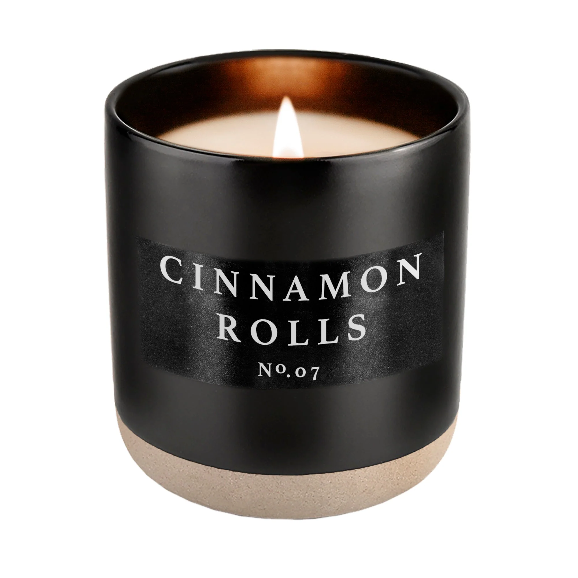 Cinnamon Rolls Soy Candle - Black Stoneware Jar - 12 oz