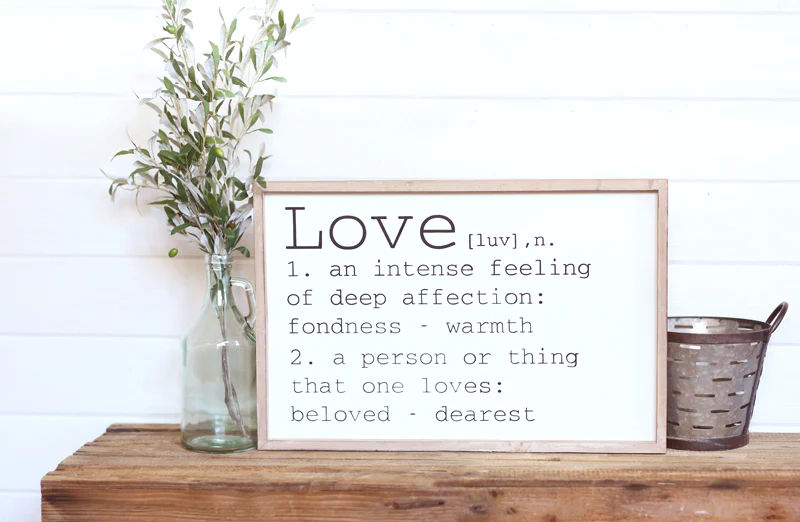 Distressed Wood Framed Love Sign