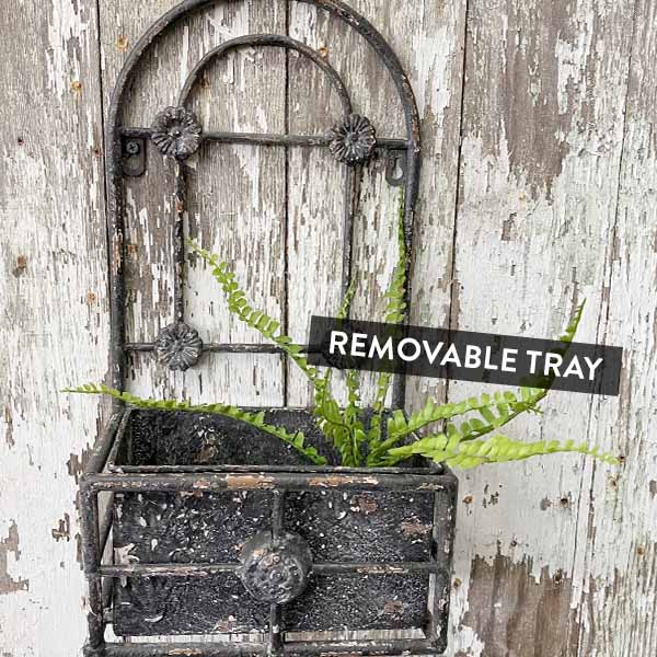 Antique Finish Trellis Wall  Planter