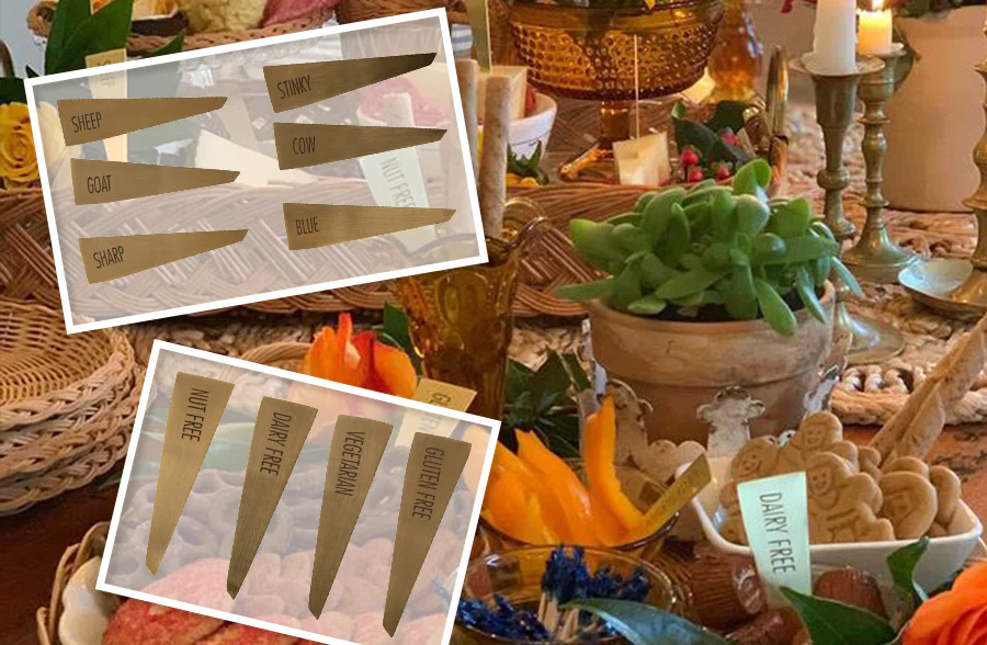 Brass Stainless Steel Food Markers, Pick Your Style