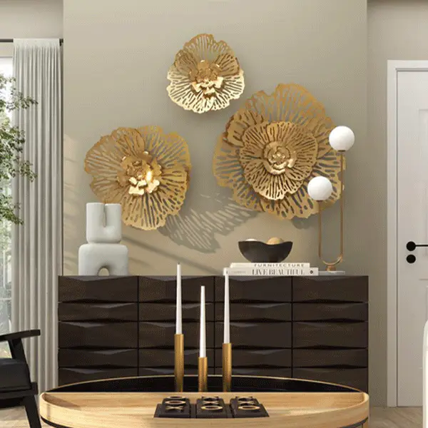 Oversized Metal Floral Wall Decor, Set of 3, Choose Your Color