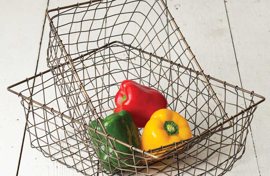 Vintage Wire Produce Baskets, Set of 2