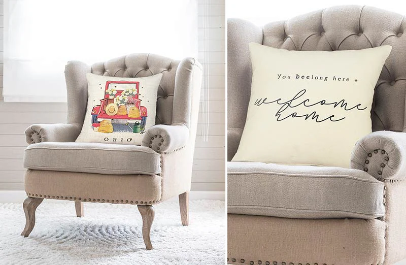 Ohio Red Truck Pillow Cover