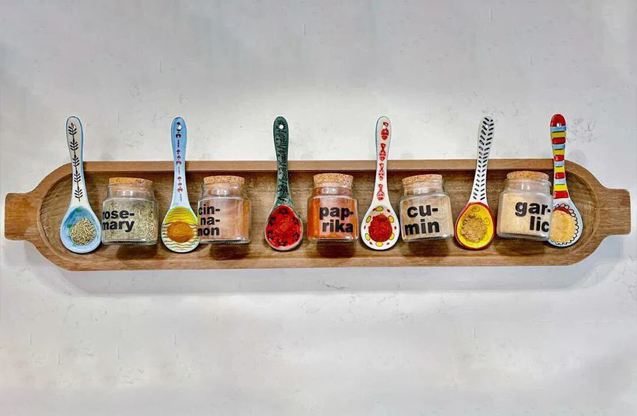 Hand-Painted Kitchen Spoons, Set of 6