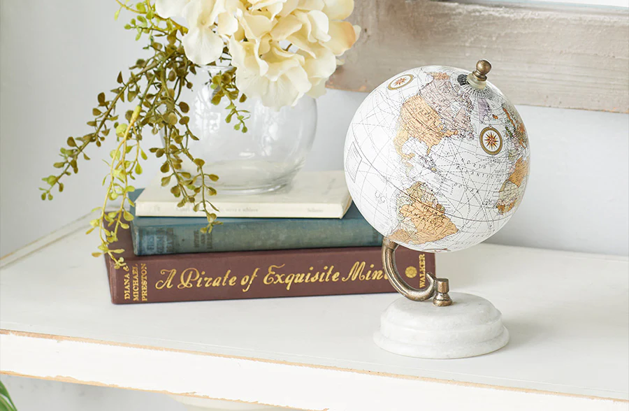 Tabletop Globe with Marble Base, Pick Your Color