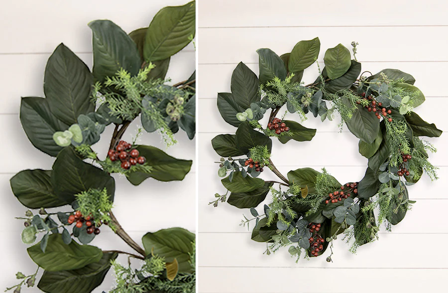 Magnolia and Berry Wreath