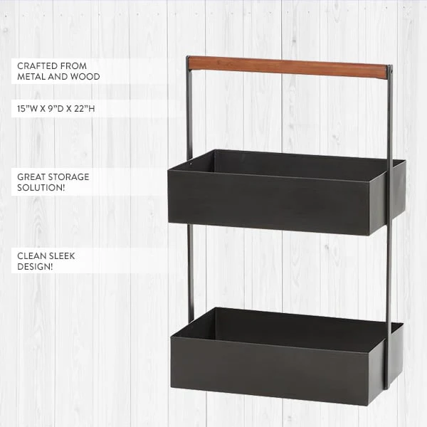 Black Metal Modern Storage Basket