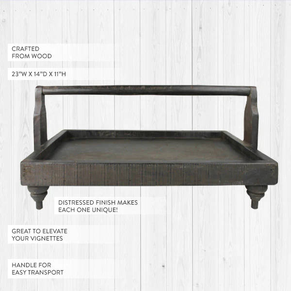 Large Wooden Riser with Handle