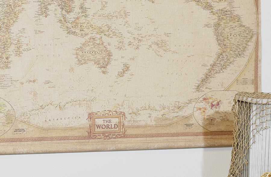 HUGE Hanging Canvas World Map