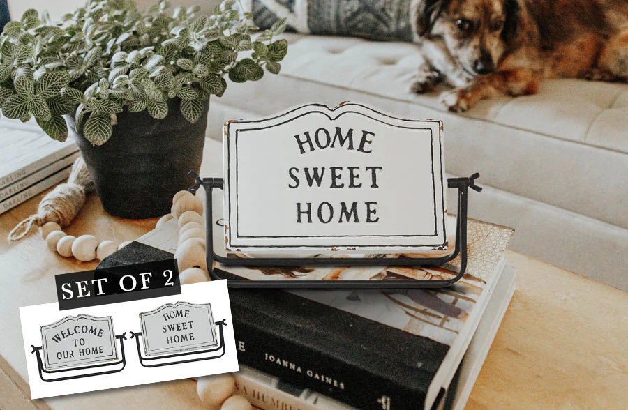 Enamel Table Sign, Set of 2