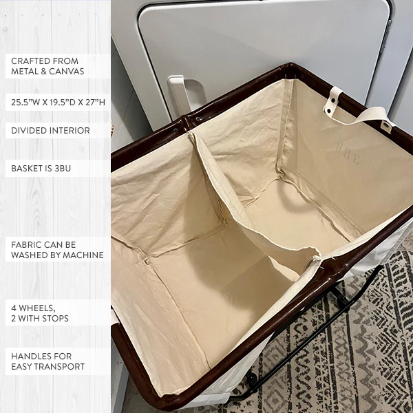 Divided Rolling Laundry Basket