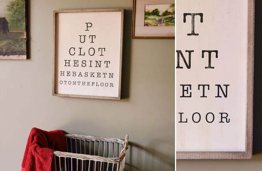 Eye Chart Laundry Sign