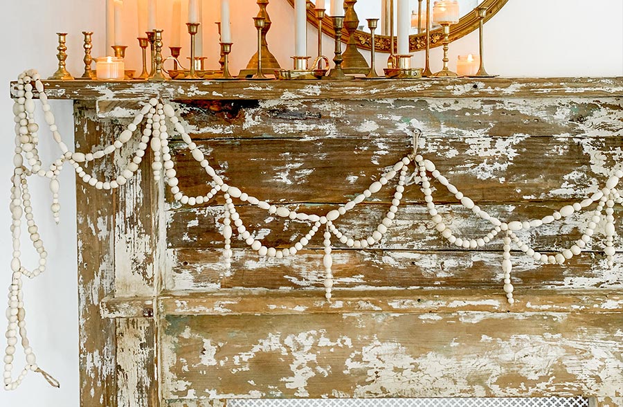 72 Inch Long Paulownia Wood Bead Garland