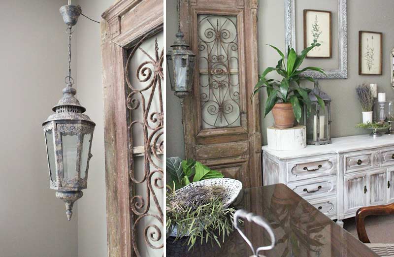 Antique Inspired Lattice Hanging Lantern