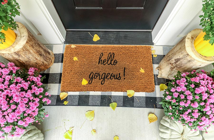 Hello Gorgeous Natural Coir Doormat