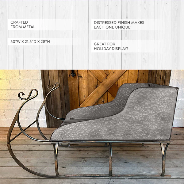 50 Inch Huge Metal Sleigh