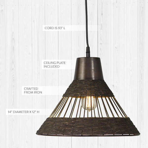 Textured Iron Pendant Light