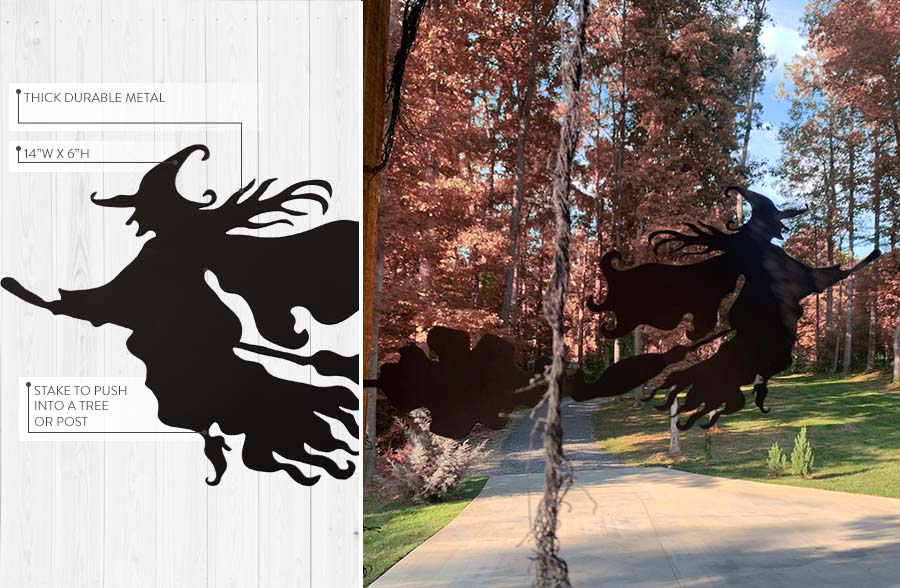 Flying Witch Metal Silhouette