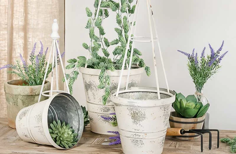 Metal Trellis Planters  Set of 3