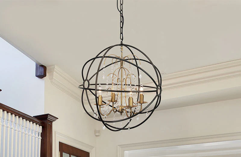 Iron Orb Crystal Chandelier