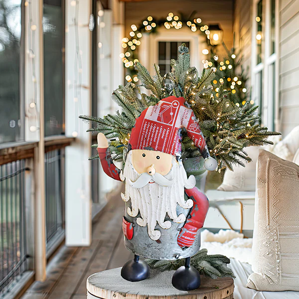 Recycled Iron Santa with Military Canister